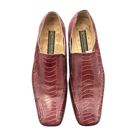 Stacy Adams Asher Men's Dress Shoes Square Toe Light Burgundy Size 10 - Picture 2 of 8